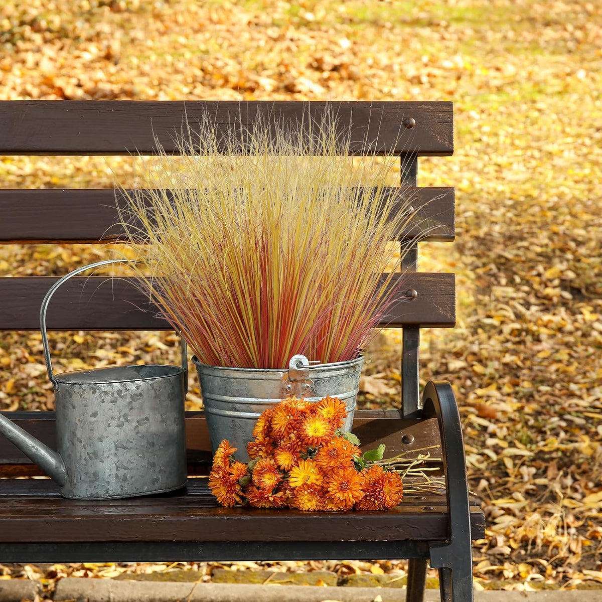 20 PCS Artificial Fall Plants Outdoor Faux Fall Wheat Grass