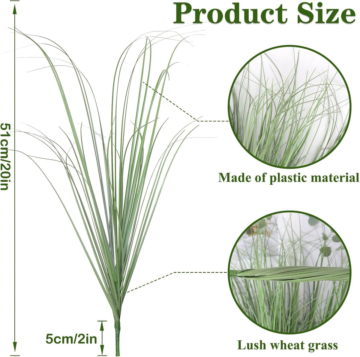 20 PCS Artificial Fall Plants Outdoor Faux Fall Wheat Grass