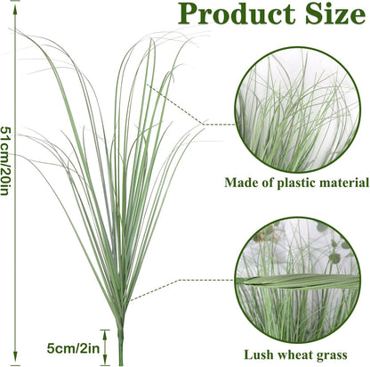 20 PCS Artificial Fall Plants Outdoor Faux Fall Wheat Grass