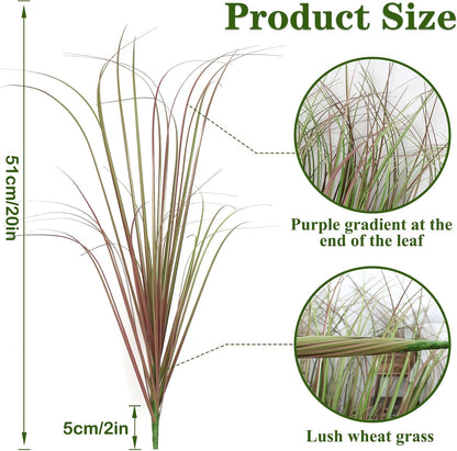 20 PCS Artificial Fall Plants Outdoor Faux Fall Wheat Grass