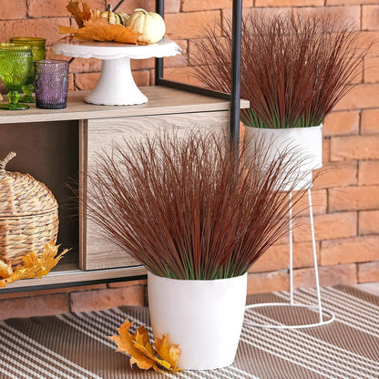 20 PCS Artificial Fall Plants Outdoor Faux Fall Wheat Grass