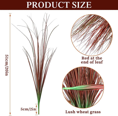 20 PCS Artificial Fall Plants Outdoor Faux Fall Wheat Grass
