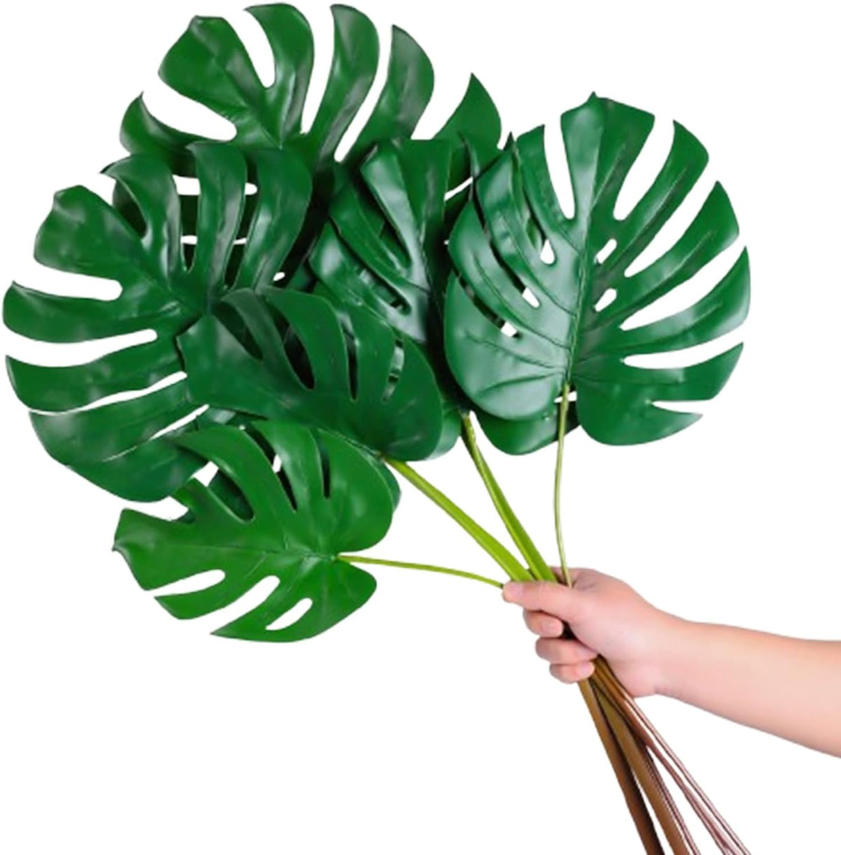 6Pcs Faux Monstera Leaves Artificial Tropical Greenery