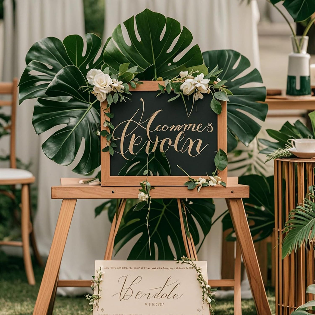 6Pcs Faux Monstera Leaves Artificial Tropical Greenery