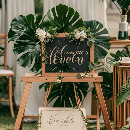 6Pcs Faux Monstera Leaves Artificial Tropical Greenery
