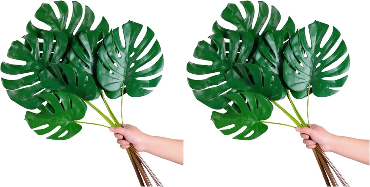 6Pcs Faux Monstera Leaves Artificial Tropical Greenery