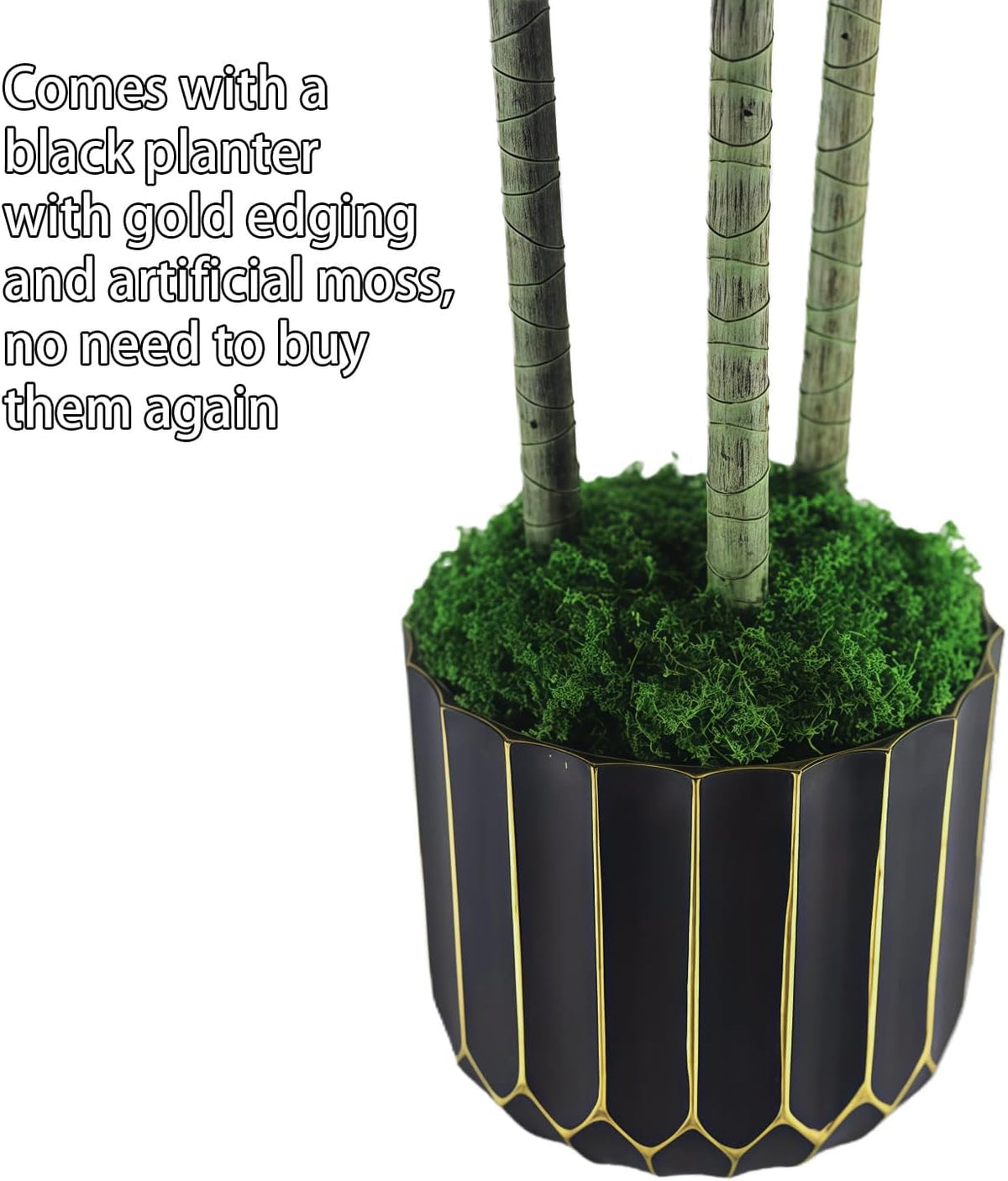 Artificial Dracaena Tree 48in - Tall Fake Plants Tree with Black Planter - Floor Plant Yucca Tree Tall with Lifelike Trunk and Leaves in Pot - Dracaena Artificial Plant for Home Fireplace Decor