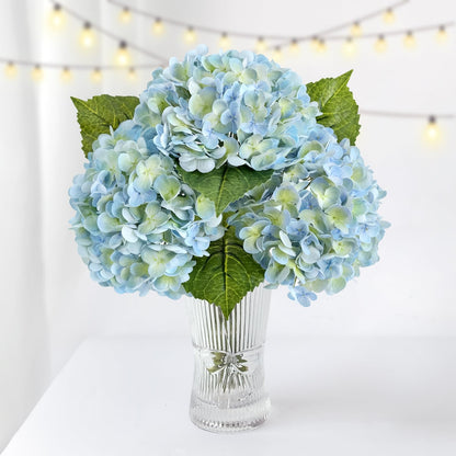 3 PCS Light Green Artificial Hydrangea Silk Flowers 21" with Stems | Real Touch Latex Petals, Faux Hydrangea Silk Flowers for Home Decor, Outdoor Wedding Party Arrangement, Table Centerpieces