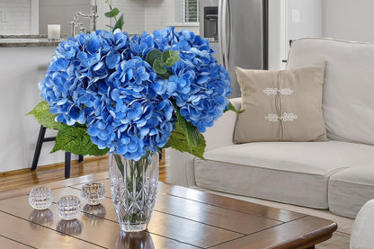 3 PCS Light Green Artificial Hydrangea Silk Flowers 21" with Stems | Real Touch Latex Petals, Faux Hydrangea Silk Flowers for Home Decor, Outdoor Wedding Party Arrangement, Table Centerpieces