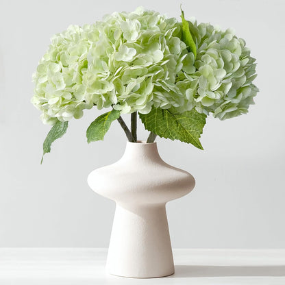 3 PCS Light Green Artificial Hydrangea Silk Flowers 21" with Stems | Real Touch Latex Petals, Faux Hydrangea Silk Flowers for Home Decor, Outdoor Wedding Party Arrangement, Table Centerpieces