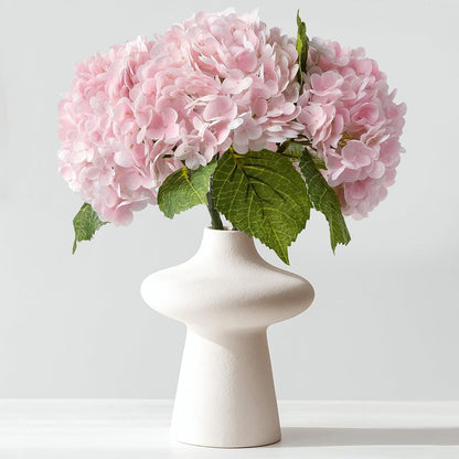 3 PCS Light Green Artificial Hydrangea Silk Flowers 21" with Stems | Real Touch Latex Petals, Faux Hydrangea Silk Flowers for Home Decor, Outdoor Wedding Party Arrangement, Table Centerpieces