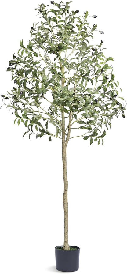 Artificial Olive Tree, 5 FT Tall Faux Plant, Secure PE Material & Anti-Tip Tilt Protection Low-Maintenance Plant, Lifelike Green Fake Potted Tree for Home Office Warehouse Decor Indoor Outdoor