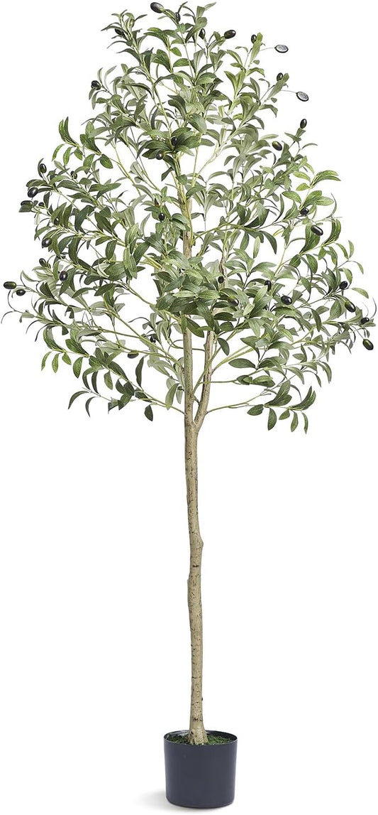 Artificial Olive Tree, 5 FT Tall Faux Plant, Secure PE Material & Anti-Tip Tilt Protection Low-Maintenance Plant, Lifelike Green Fake Potted Tree for Home Office Warehouse Decor Indoor Outdoor