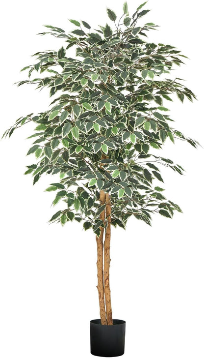 Artificial Olive Tree, 5 FT Tall Faux Plant, Secure PE Material & Anti-Tip Tilt Protection Low-Maintenance Plant, Lifelike Green Fake Potted Tree for Home Office Warehouse Decor Indoor Outdoor