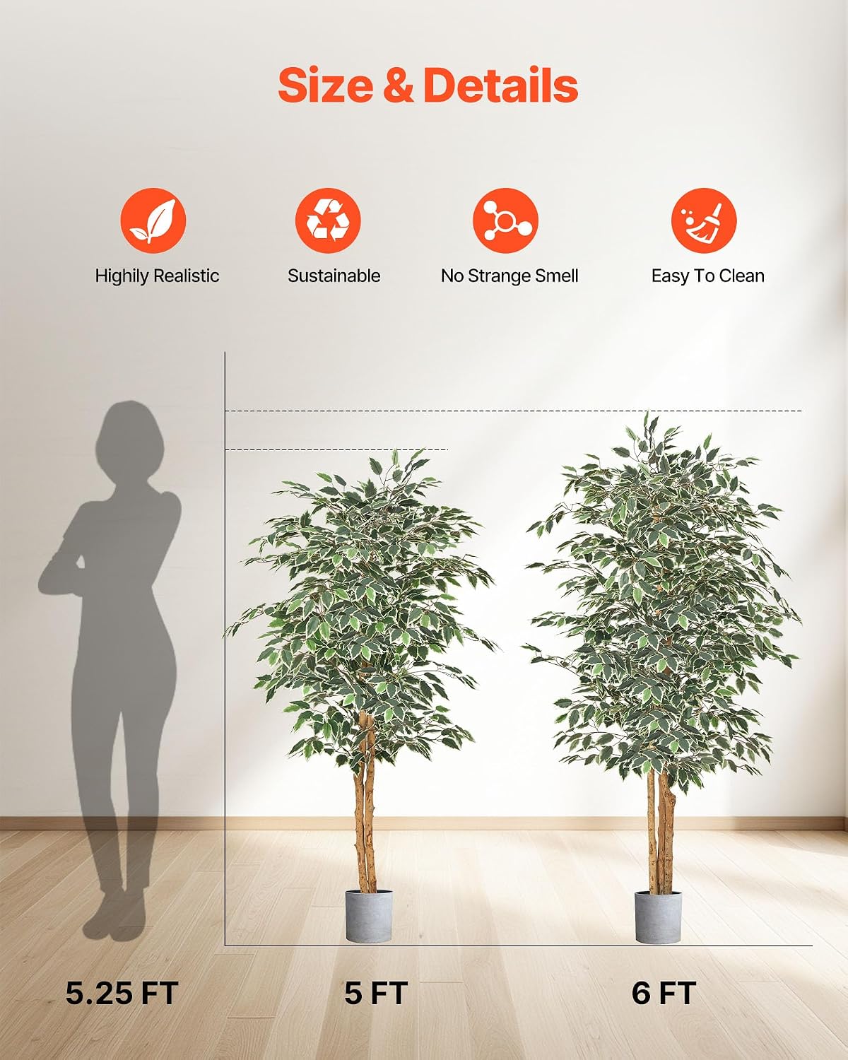 Artificial Olive Tree, 5 FT Tall Faux Plant, Secure PE Material & Anti-Tip Tilt Protection Low-Maintenance Plant, Lifelike Green Fake Potted Tree for Home Office Warehouse Decor Indoor Outdoor