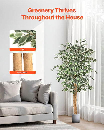 Artificial Olive Tree, 5 FT Tall Faux Plant, Secure PE Material & Anti-Tip Tilt Protection Low-Maintenance Plant, Lifelike Green Fake Potted Tree for Home Office Warehouse Decor Indoor Outdoor