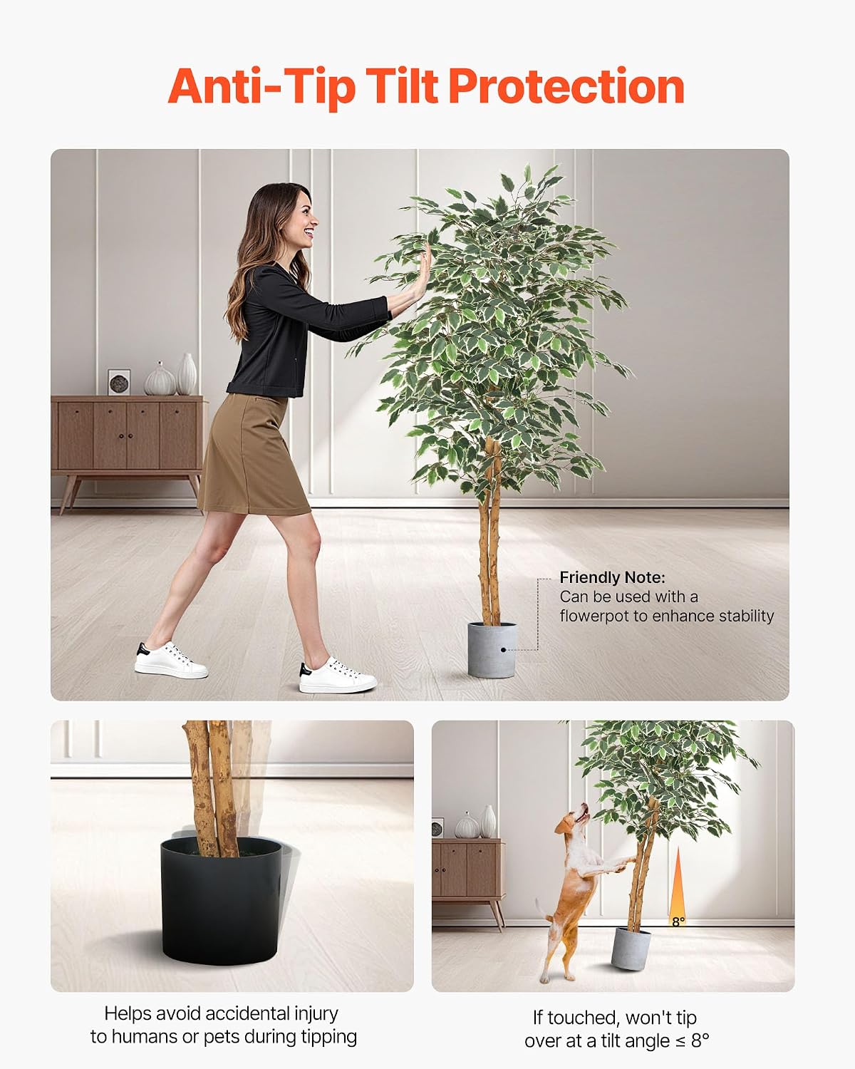 Artificial Olive Tree, 5 FT Tall Faux Plant, Secure PE Material & Anti-Tip Tilt Protection Low-Maintenance Plant, Lifelike Green Fake Potted Tree for Home Office Warehouse Decor Indoor Outdoor