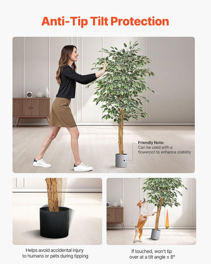 Artificial Olive Tree, 5 FT Tall Faux Plant, Secure PE Material & Anti-Tip Tilt Protection Low-Maintenance Plant, Lifelike Green Fake Potted Tree for Home Office Warehouse Decor Indoor Outdoor