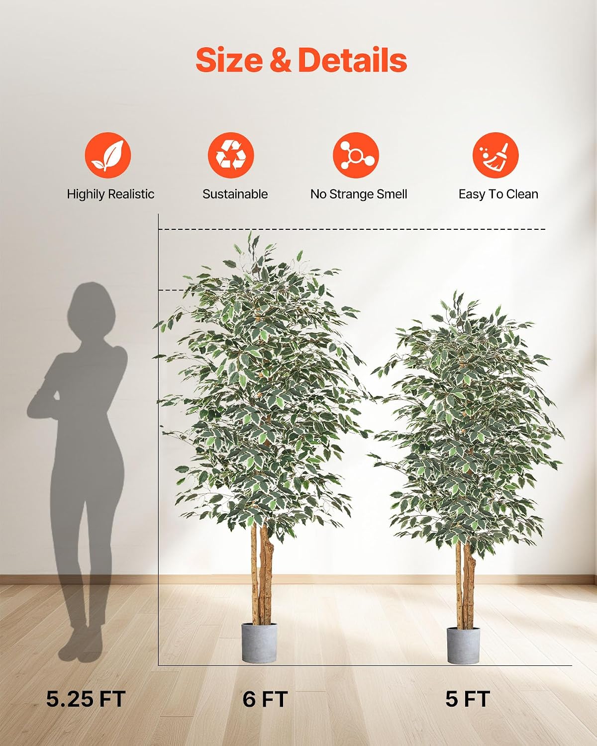 Artificial Olive Tree, 5 FT Tall Faux Plant, Secure PE Material & Anti-Tip Tilt Protection Low-Maintenance Plant, Lifelike Green Fake Potted Tree for Home Office Warehouse Decor Indoor Outdoor