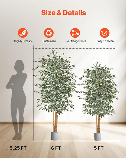 Artificial Olive Tree, 5 FT Tall Faux Plant, Secure PE Material & Anti-Tip Tilt Protection Low-Maintenance Plant, Lifelike Green Fake Potted Tree for Home Office Warehouse Decor Indoor Outdoor