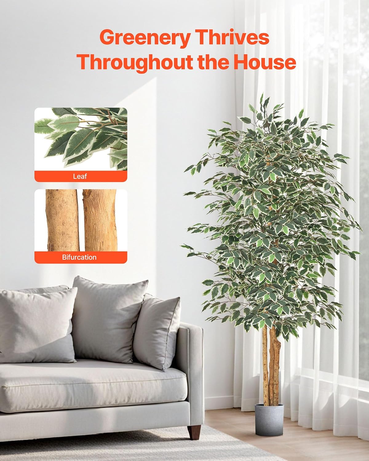 Artificial Olive Tree, 5 FT Tall Faux Plant, Secure PE Material & Anti-Tip Tilt Protection Low-Maintenance Plant, Lifelike Green Fake Potted Tree for Home Office Warehouse Decor Indoor Outdoor