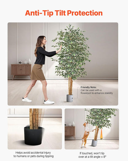 Artificial Olive Tree, 5 FT Tall Faux Plant, Secure PE Material & Anti-Tip Tilt Protection Low-Maintenance Plant, Lifelike Green Fake Potted Tree for Home Office Warehouse Decor Indoor Outdoor