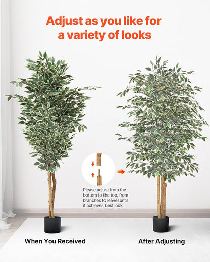 Artificial Olive Tree, 5 FT Tall Faux Plant, Secure PE Material & Anti-Tip Tilt Protection Low-Maintenance Plant, Lifelike Green Fake Potted Tree for Home Office Warehouse Decor Indoor Outdoor
