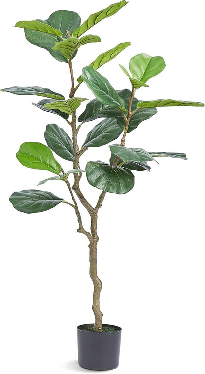 Artificial Olive Tree, 5 FT Tall Faux Plant, Secure PE Material & Anti-Tip Tilt Protection Low-Maintenance Plant, Lifelike Green Fake Potted Tree for Home Office Warehouse Decor Indoor Outdoor