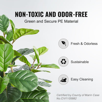 Artificial Olive Tree, 5 FT Tall Faux Plant, Secure PE Material & Anti-Tip Tilt Protection Low-Maintenance Plant, Lifelike Green Fake Potted Tree for Home Office Warehouse Decor Indoor Outdoor