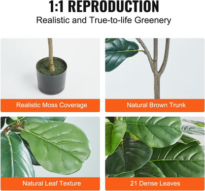 Artificial Olive Tree, 5 FT Tall Faux Plant, Secure PE Material & Anti-Tip Tilt Protection Low-Maintenance Plant, Lifelike Green Fake Potted Tree for Home Office Warehouse Decor Indoor Outdoor