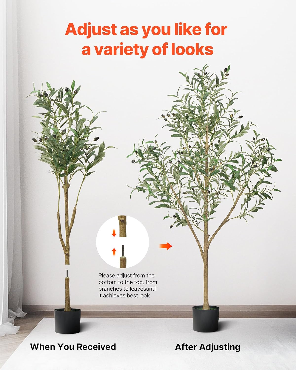 Artificial Olive Tree, 5 FT Tall Faux Plant, Secure PE Material & Anti-Tip Tilt Protection Low-Maintenance Plant, Lifelike Green Fake Potted Tree for Home Office Warehouse Decor Indoor Outdoor