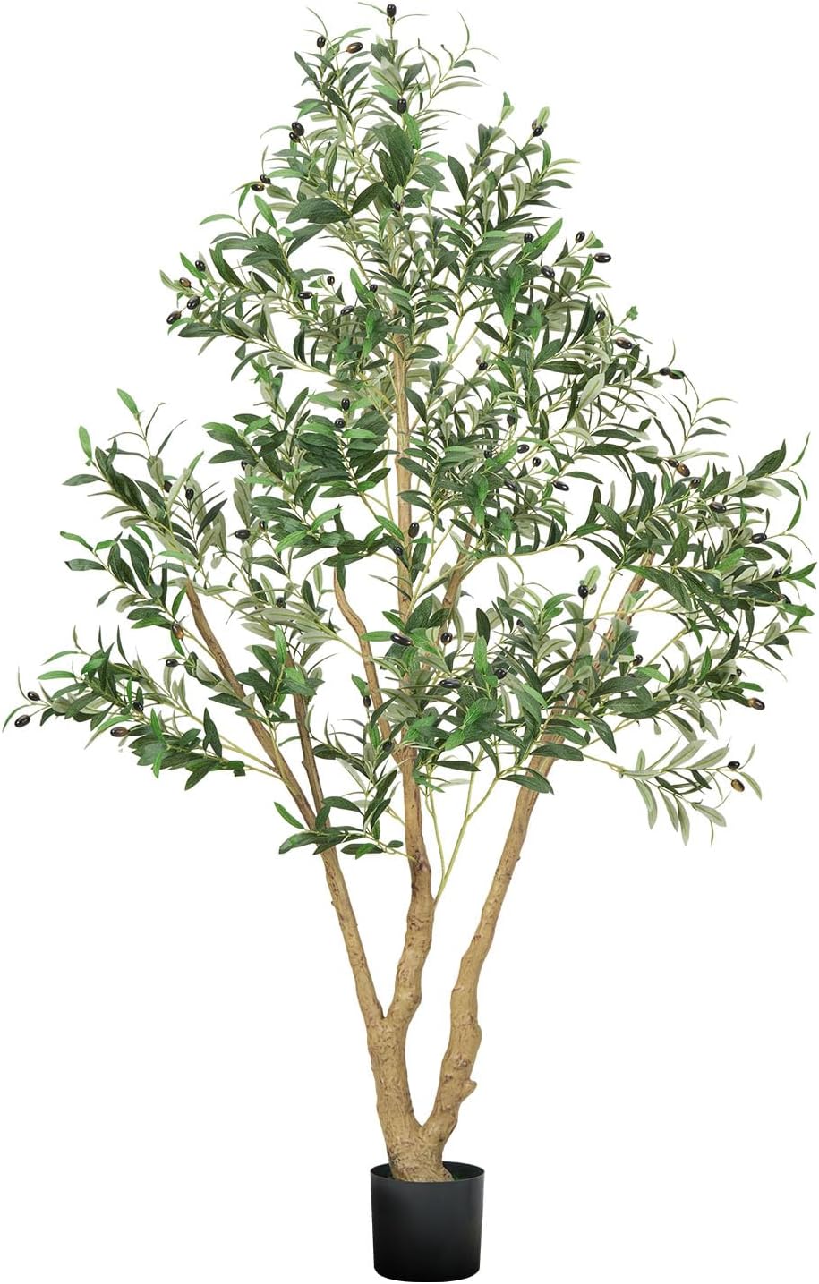 Artificial Olive Tree, 5 FT Tall Faux Plant, Secure PE Material & Anti-Tip Tilt Protection Low-Maintenance Plant, Lifelike Green Fake Potted Tree for Home Office Warehouse Decor Indoor Outdoor
