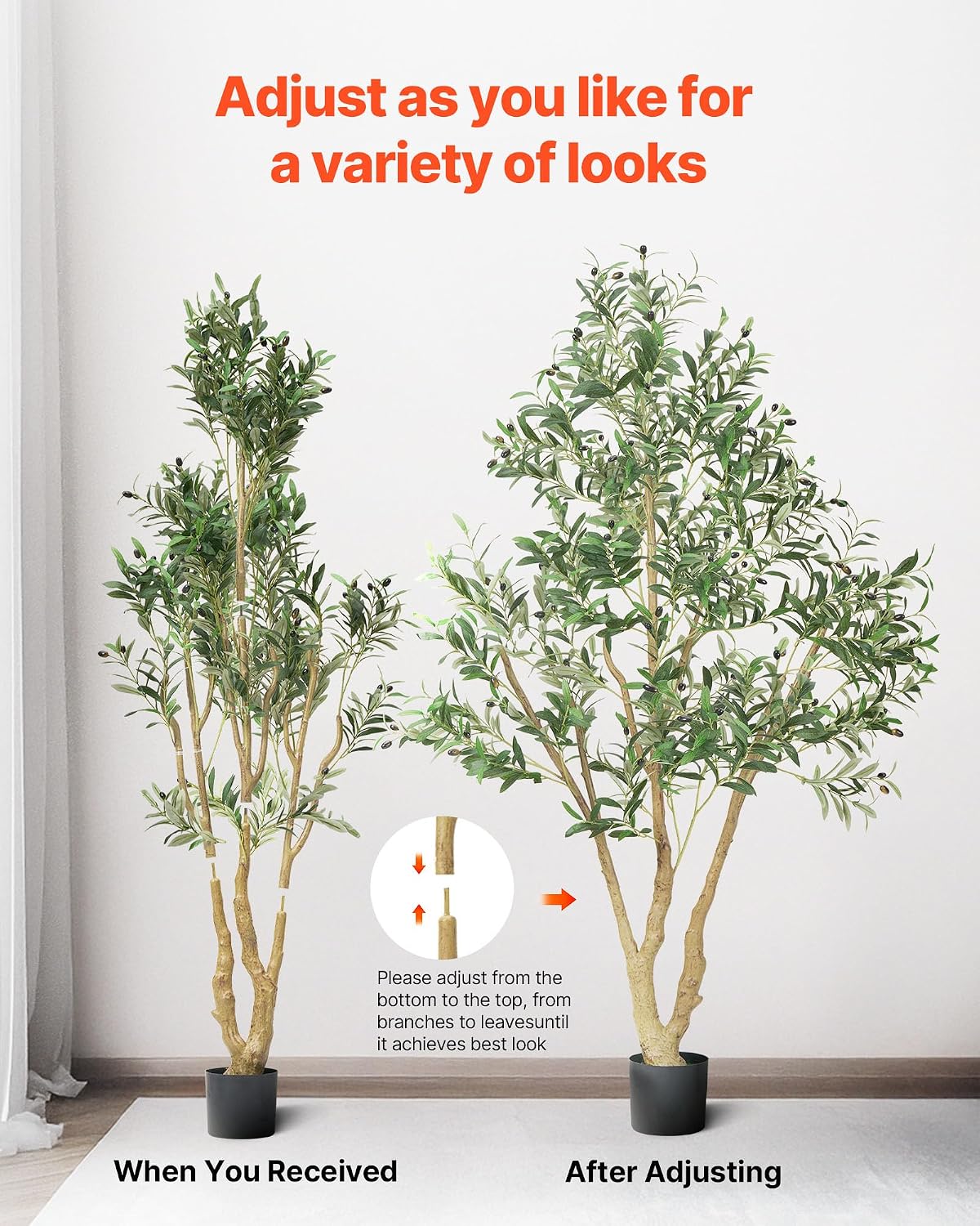 Artificial Olive Tree, 5 FT Tall Faux Plant, Secure PE Material & Anti-Tip Tilt Protection Low-Maintenance Plant, Lifelike Green Fake Potted Tree for Home Office Warehouse Decor Indoor Outdoor