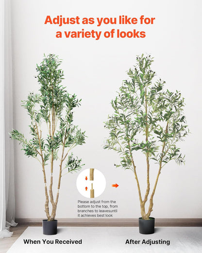 Artificial Olive Tree, 5 FT Tall Faux Plant, Secure PE Material & Anti-Tip Tilt Protection Low-Maintenance Plant, Lifelike Green Fake Potted Tree for Home Office Warehouse Decor Indoor Outdoor