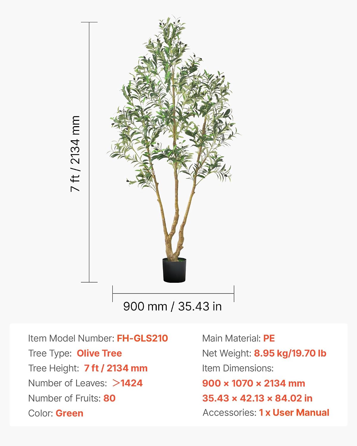 Artificial Olive Tree, 5 FT Tall Faux Plant, Secure PE Material & Anti-Tip Tilt Protection Low-Maintenance Plant, Lifelike Green Fake Potted Tree for Home Office Warehouse Decor Indoor Outdoor
