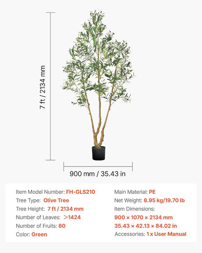 Artificial Olive Tree, 5 FT Tall Faux Plant, Secure PE Material & Anti-Tip Tilt Protection Low-Maintenance Plant, Lifelike Green Fake Potted Tree for Home Office Warehouse Decor Indoor Outdoor