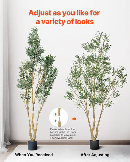 Artificial Olive Tree, 5 FT Tall Faux Plant, Secure PE Material & Anti-Tip Tilt Protection Low-Maintenance Plant, Lifelike Green Fake Potted Tree for Home Office Warehouse Decor Indoor Outdoor