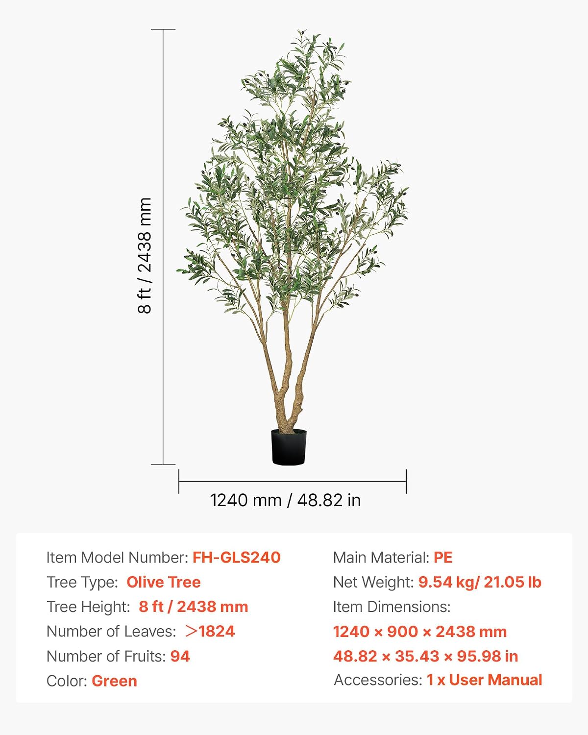 Artificial Olive Tree, 5 FT Tall Faux Plant, Secure PE Material & Anti-Tip Tilt Protection Low-Maintenance Plant, Lifelike Green Fake Potted Tree for Home Office Warehouse Decor Indoor Outdoor