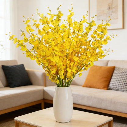 15pcs Artificial Forsythia Branches - Fake Yellow Wildflowers Silk Long Stems, Faux Spring Flowers for Tall Vase Home Decor, Dining Table Centerpieces, Party Wedding Outdoor Arrangements