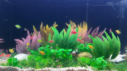 2Pcs Artificial Aquatic Plants Set - Lifelike Silk Fabric Leaves for Aquarium Decoration, Easy to Maintain, Vibrant Underwater Garden (Green)