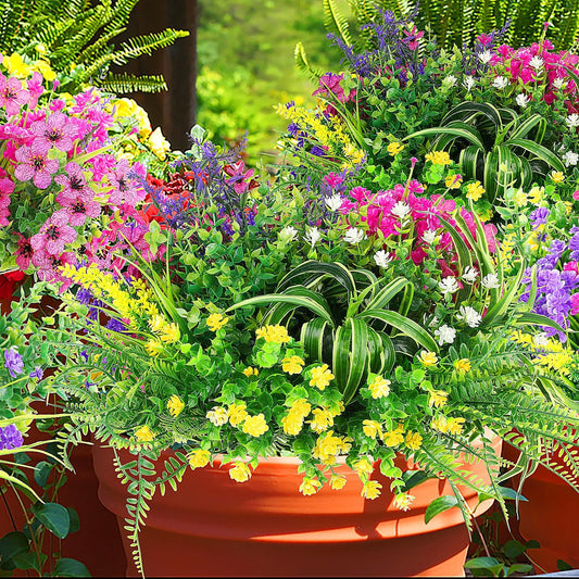 19 Bundles 10 Styles Artificial Fall Flowers Plants for Outdoors Fall Decor