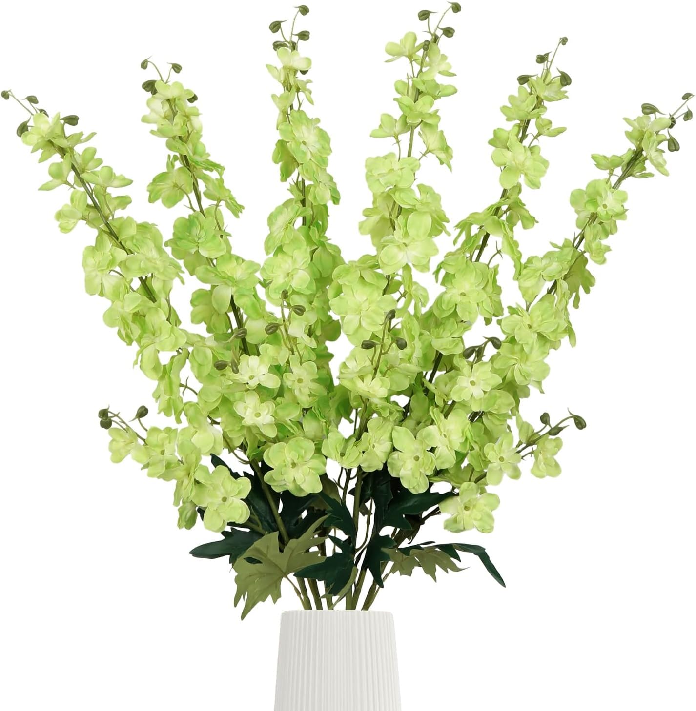 6Pcs Blue Delphinium Artificial Flowers 37.4’’ Faux Silk Larkspur Flowers Long Stem Artificial Flowers for Tall Vase Table Home Wedding Party Garden Decor(Blue)