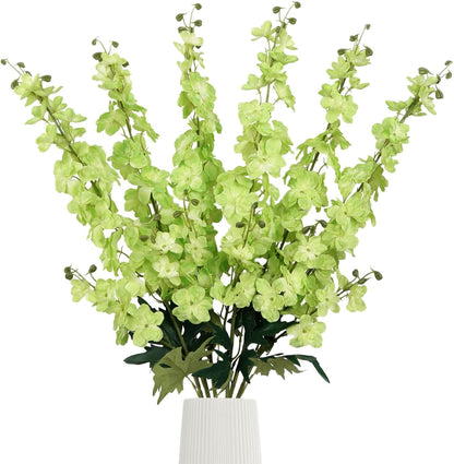6Pcs Blue Delphinium Artificial Flowers 37.4’’ Faux Silk Larkspur Flowers Long Stem Artificial Flowers for Tall Vase Table Home Wedding Party Garden Decor(Blue)