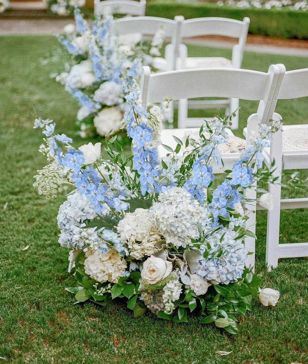 6Pcs Blue Delphinium Artificial Flowers 37.4’’ Faux Silk Larkspur Flowers Long Stem Artificial Flowers for Tall Vase Table Home Wedding Party Garden Decor(Blue)