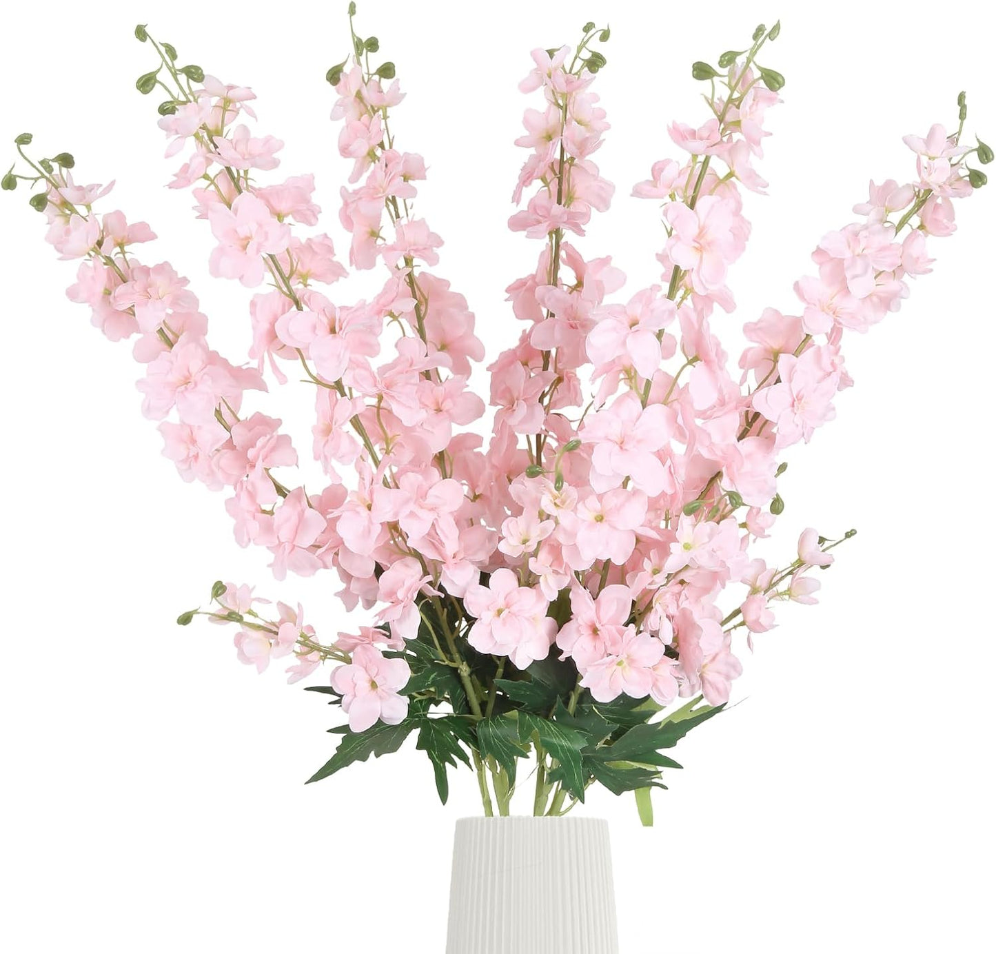 6Pcs Blue Delphinium Artificial Flowers 37.4’’ Faux Silk Larkspur Flowers Long Stem Artificial Flowers for Tall Vase Table Home Wedding Party Garden Decor(Blue)
