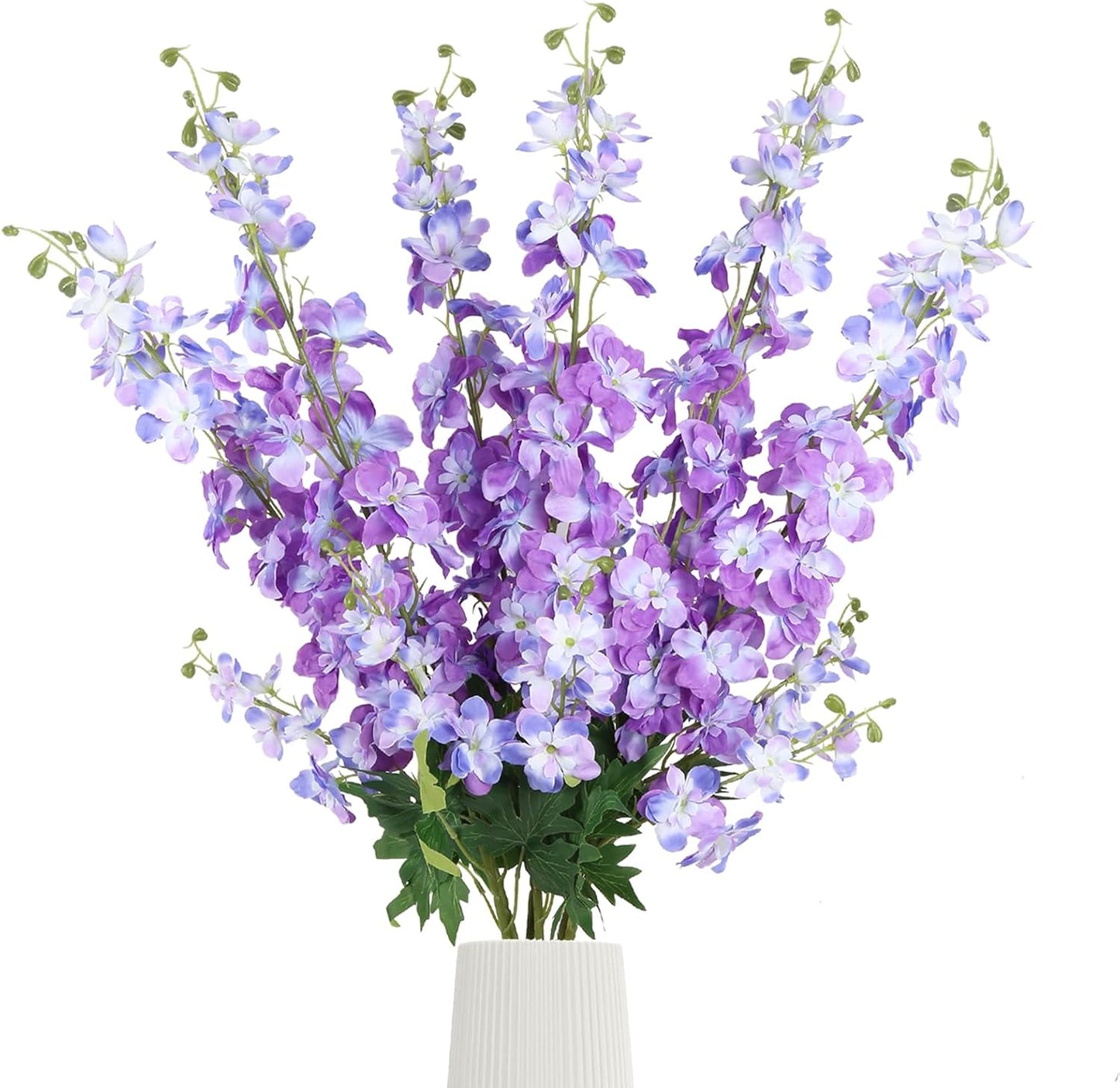 6Pcs Blue Delphinium Artificial Flowers 37.4’’ Faux Silk Larkspur Flowers Long Stem Artificial Flowers for Tall Vase Table Home Wedding Party Garden Decor(Blue)