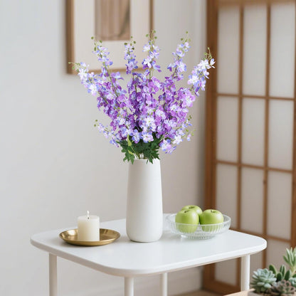 6Pcs Blue Delphinium Artificial Flowers 37.4’’ Faux Silk Larkspur Flowers Long Stem Artificial Flowers for Tall Vase Table Home Wedding Party Garden Decor(Blue)