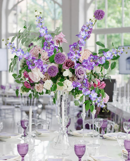 6Pcs Blue Delphinium Artificial Flowers 37.4’’ Faux Silk Larkspur Flowers Long Stem Artificial Flowers for Tall Vase Table Home Wedding Party Garden Decor(Blue)