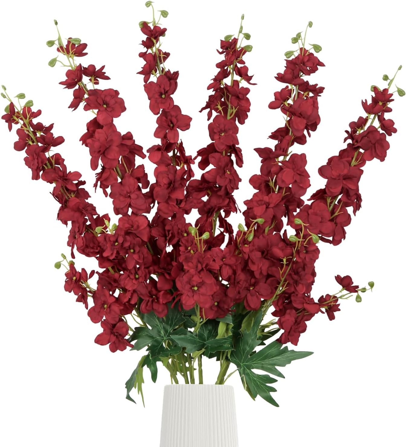 6Pcs Blue Delphinium Artificial Flowers 37.4’’ Faux Silk Larkspur Flowers Long Stem Artificial Flowers for Tall Vase Table Home Wedding Party Garden Decor(Blue)