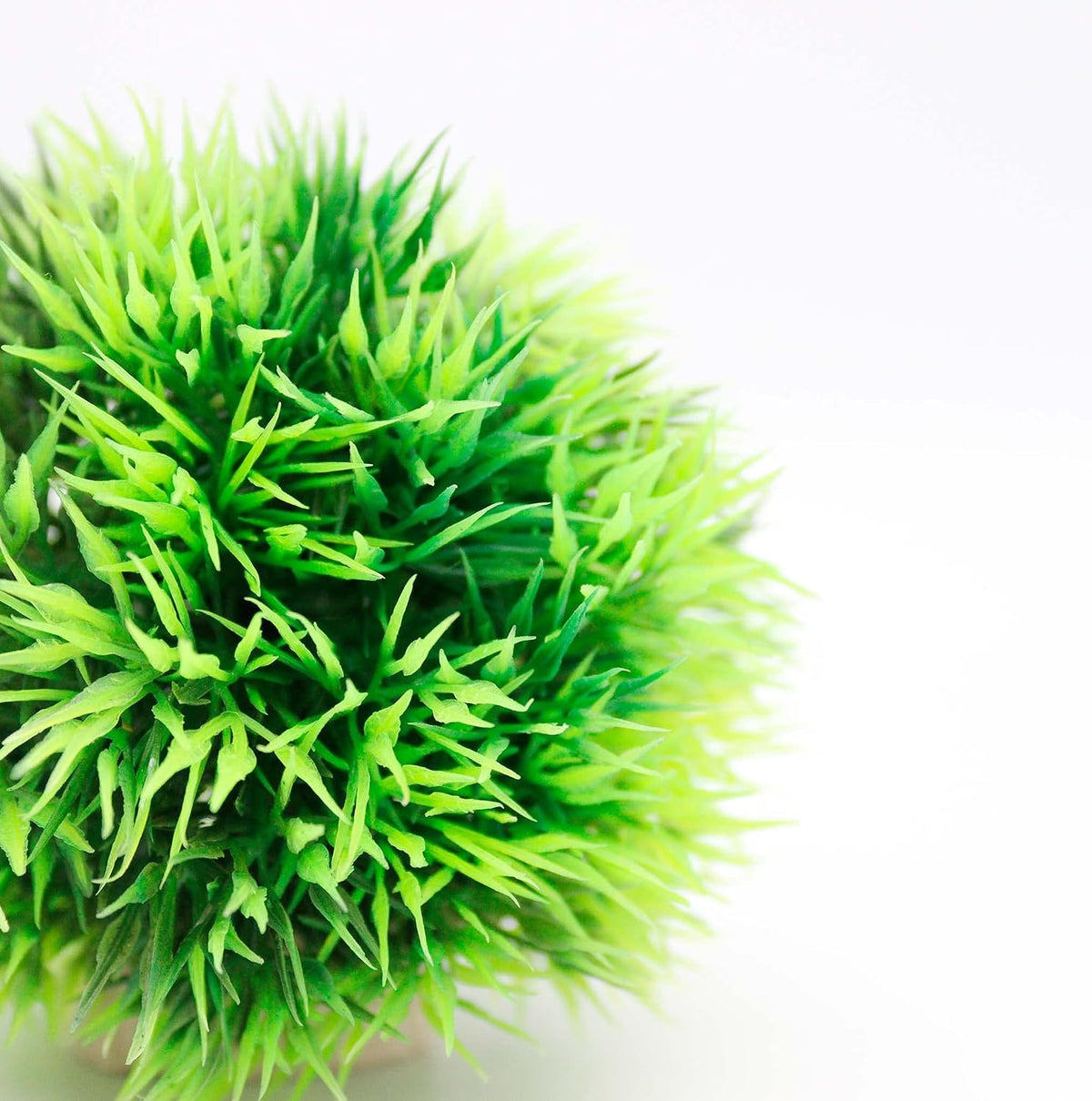 4 Inch Faux Plants for Fish Tanks - Set of 2 Green Artificial Marimo Moss Ball Plants for Freshwater and Saltwater Aquarium Decor
